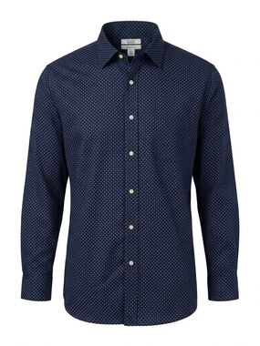 Croft & Barrow Men's Navy Dotted Dress Shirt 2XL Classic Fit